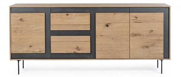 Credenza 3 Ante 3 Cassetti 200x45x85 cm Stanwood in Legno
