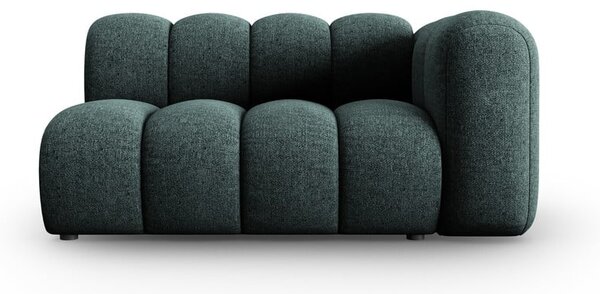 Chaise longue turchese (con penisola a destra) con rivestimento in ciniglia Lupine – Micadoni