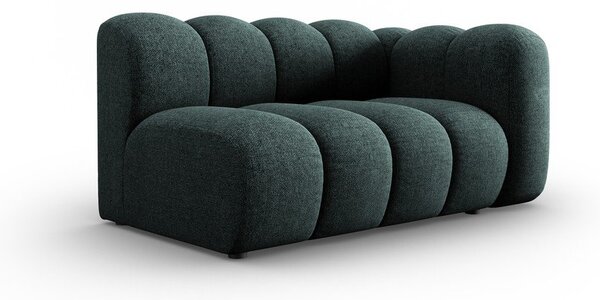 Chaise longue turchese (con penisola a destra) con rivestimento in ciniglia Lupine – Micadoni