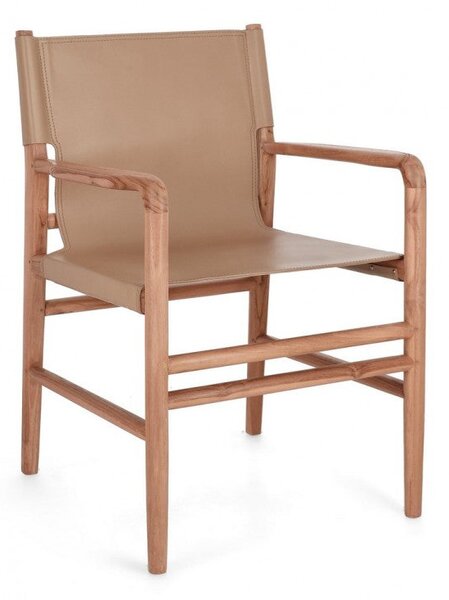 Sedia 57x58x85 cm Caroline in Pelle Tortora