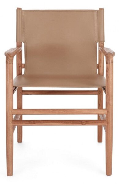 Sedia 57x58x85 cm Caroline in Pelle Tortora