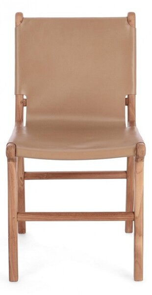Set 2 Sedie 46x59x85 cm Caroline in Pelle Tortora