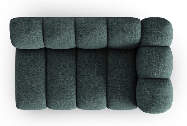 Chaise longue turchese (con penisola a destra) con rivestimento in ciniglia Lupine – Micadoni