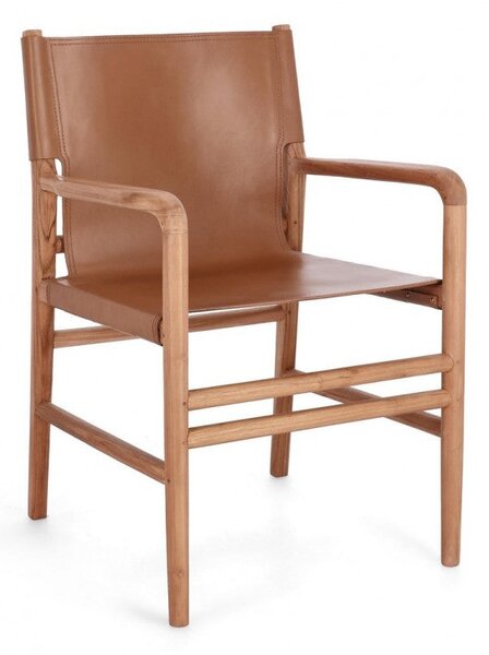 Sedia 57x58x85 cm Caroline in Pelle Cognac