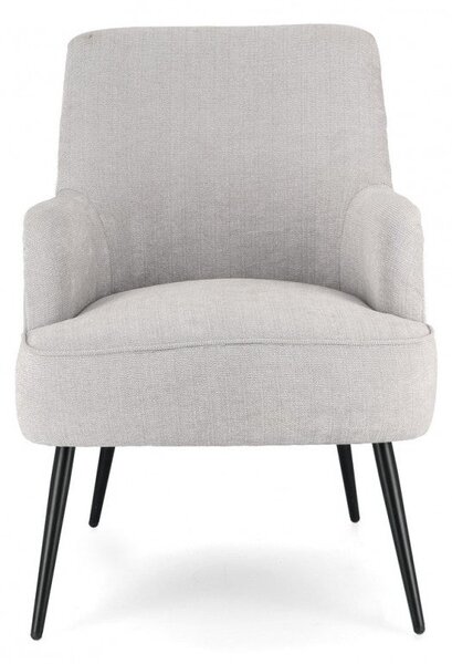 Poltrona Soggiorno 60x67x79 cm Adeline in Tessuto Grigio Chiaro