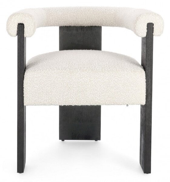 Sedia 70x60x71 cm Agape in Bouclè Nero/Naturale