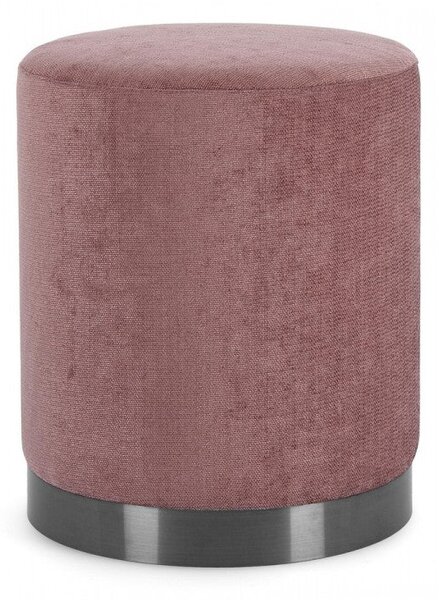 Pouf Ø 35x42 cm Ernestine in Tessuto Rosa