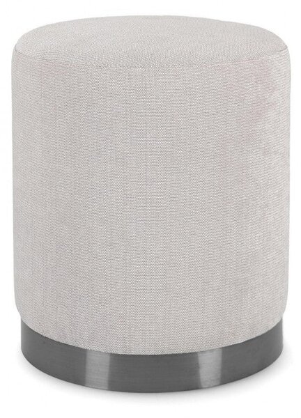 Pouf Ø 35x42 cm Ernestine in Tessuto Grigio Chiaro