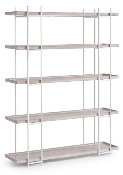 Libreria 4 Ripiani 120x32x164 cm Laurel in Acciaio