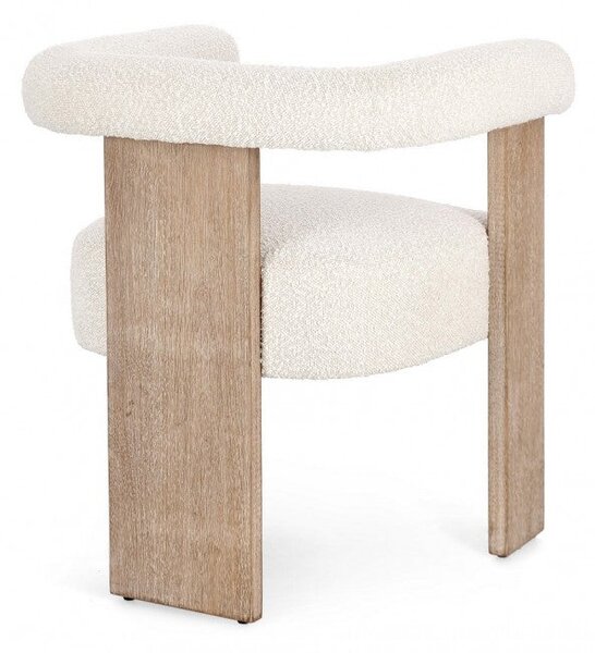 Sedia 70x60x71 cm Agape in Bouclè Naturale/Naturale