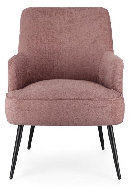 Poltrona Soggiorno 60x67x79 cm Adeline in Tessuto Rose