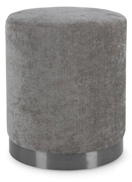 Pouf Ø 35x42 cm Ernestine in Tessuto Grigio
