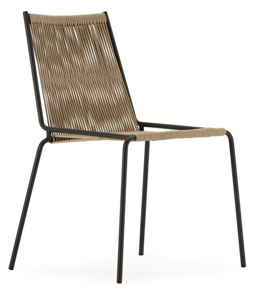 Sedie da pranzo in set beige in metallo impilabili 2 pz Emily – Marckeric