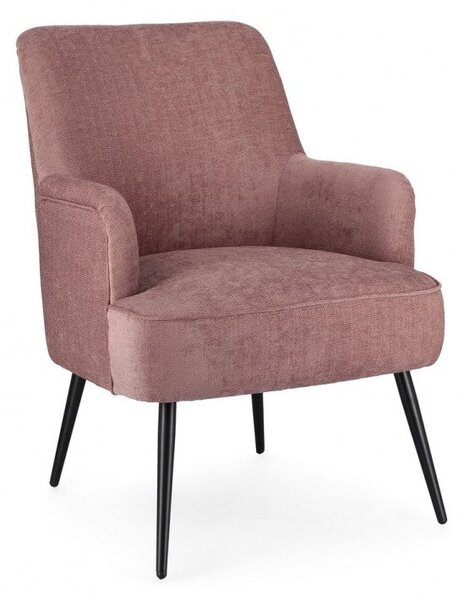 Poltrona Soggiorno 60x67x79 cm Adeline in Tessuto Rose