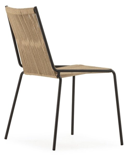 Sedie da pranzo in set beige in metallo impilabili 2 pz Emily – Marckeric