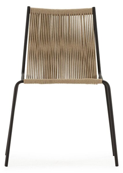 Sedie da pranzo in set beige in metallo impilabili 2 pz Emily – Marckeric
