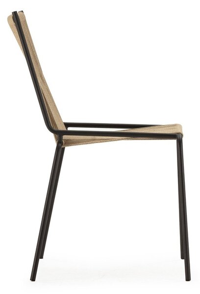 Sedie da pranzo in set beige in metallo impilabili 2 pz Emily – Marckeric