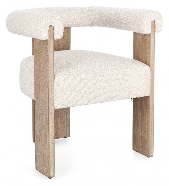Sedia 70x60x71 cm Agape in Bouclè Naturale/Naturale