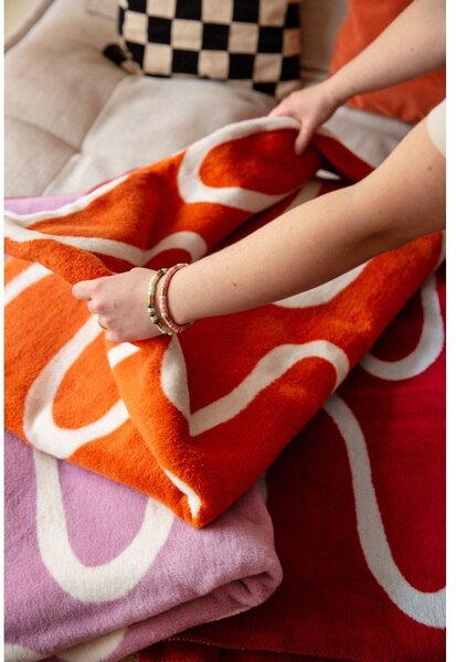 Coperta arancione 150x200 cm Swirl – noo.ma