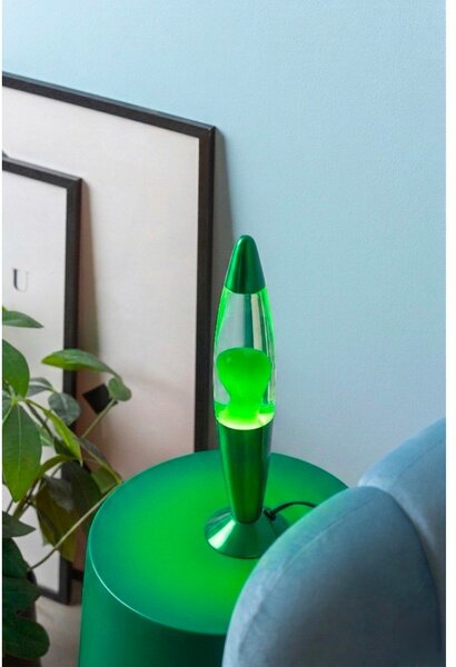 Lava lamp verde in vetro (altezza totale 35,5 cm) Funky Rocket Lava – Leitmotiv