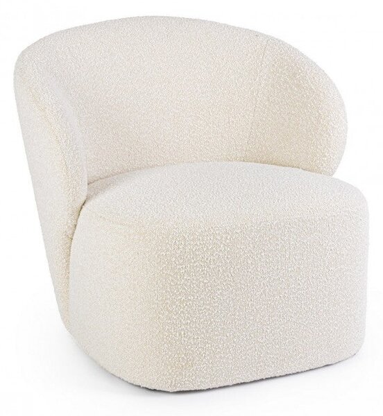 Poltrona Soggiorno 79,5x75,5x72 cm Babila in Bouclè Naturale