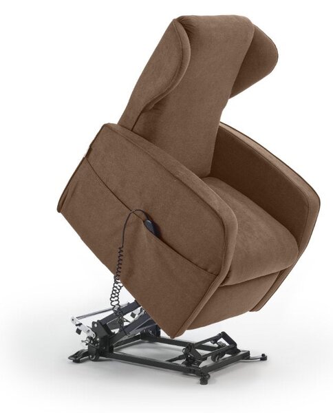 Poltrona Alzapersona Elettrica 2 Motori 73x101x86 cm Adele in Microfibra Dispositivo Medico 1 Marrone