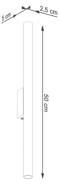Lampada da parete nera ø 2,5 cm Fideus – Sollux