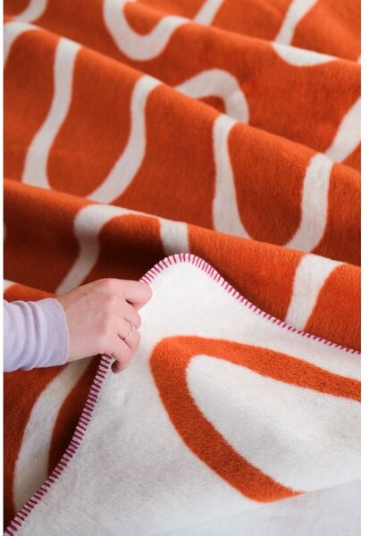 Coperta arancione 150x200 cm Swirl – noo.ma