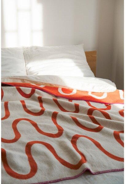 Coperta arancione 150x200 cm Swirl – noo.ma