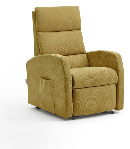 Poltrona Alzapersona Elettrica 2 Motori 72x111x86 cm Martina in Microfibra Dispositivo Medico 1 Mostarda