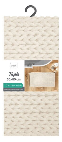 Tappetino per il bagno color crema 50x80 cm Ariel – douceur d'intérieur