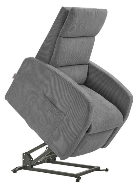 Poltrona Alzapersona Elettrica 2 Motori 72x111x86 cm Martina in Microfibra Dispositivo Medico 1 Grigio Chiaro