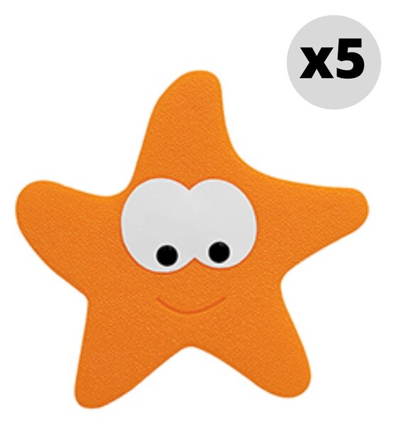Set di tappetini antiscivolo per bambini 5 pz per la vasca 12x13 cm Starfy – Spirella