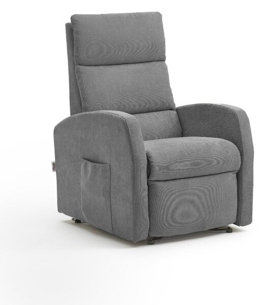 Poltrona Alzapersona Elettrica 2 Motori 72x111x86 cm Martina in Microfibra Dispositivo Medico 1 Grigio Chiaro