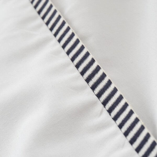 Set copripiumino e federa bianco in percalle di cotone per letto singolo 135x200 cm Contrast Trim – Bianca