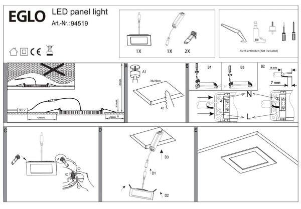 Eglo 94519 - Faretto LED da incasso FUEVA 1 LED/2,7W/230V