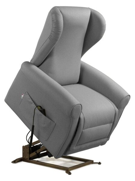 Poltrona Alzapersona Elettrica 2 Motori 90x100x90 cm Sofa in Microfibra Dispositivo Medico 1 Grigio Chiaro