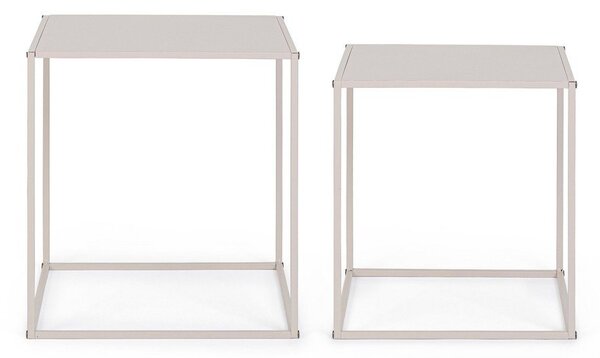 Set di tavolini da salotto beige in metallo 2 pz 38x38 cm Alrik – Yes Everyday