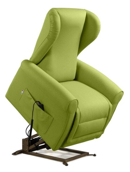 Poltrona Alzapersona Elettrica 2 Motori 90x100x90 cm Sofa in Microfibra Dispositivo Medico 1 Verde