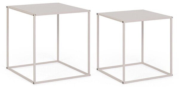 Set di tavolini da salotto beige in metallo 2 pz 38x38 cm Alrik – Yes Everyday