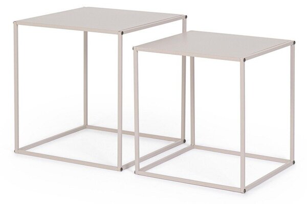 Set di tavolini da salotto beige in metallo 2 pz 38x38 cm Alrik – Yes Everyday