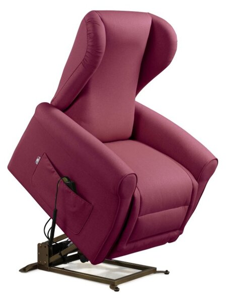 Poltrona Alzapersona Elettrica 2 Motori 90x100x90 cm Sofa in Microfibra Dispositivo Medico 1 Viola