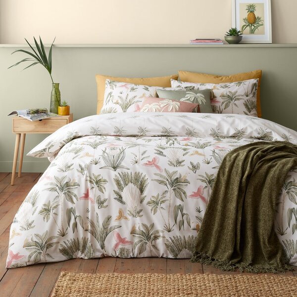 Biancheria da letto beige per letto matrimoniale 200x200 cm Paradiso Palm – Catherine Lansfield