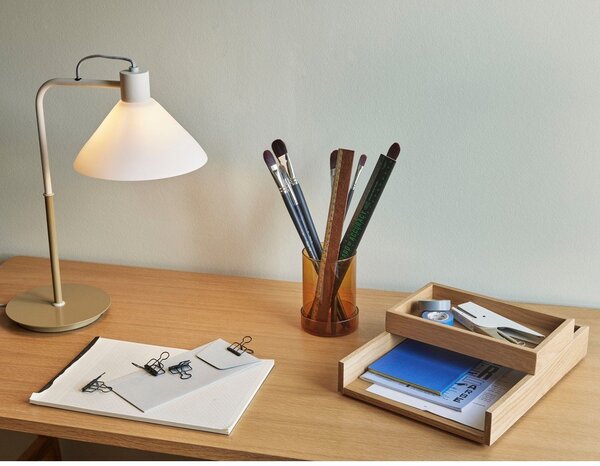 Lampada da tavolo bianca con paralume in vetro (altezza 44 cm) Spot - Hübsch