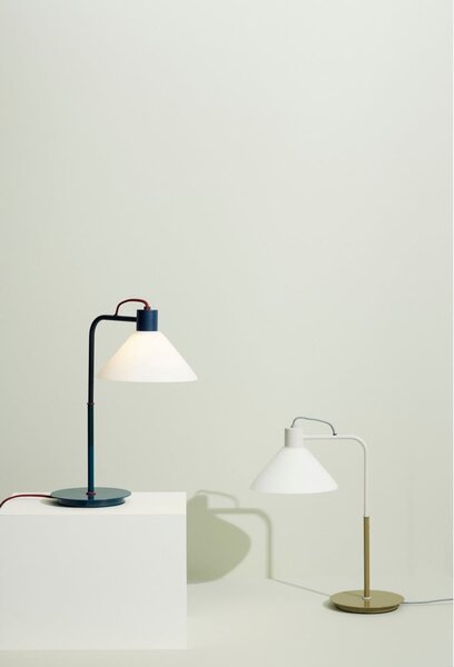 Lampada da tavolo bianca con paralume in vetro (altezza 44 cm) Spot - Hübsch