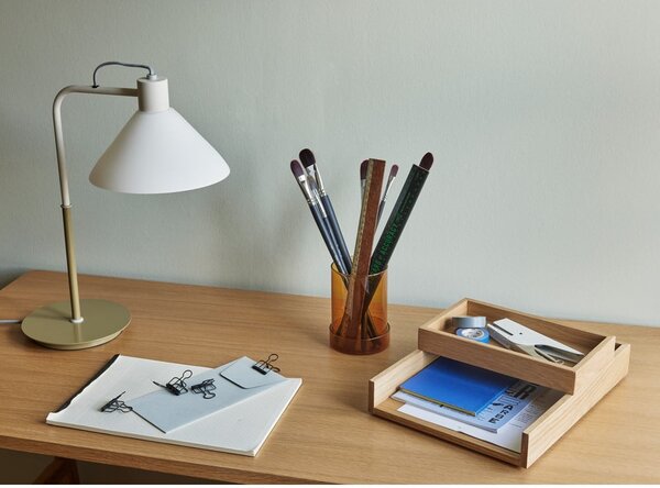 Lampada da tavolo bianca con paralume in vetro (altezza 44 cm) Spot - Hübsch