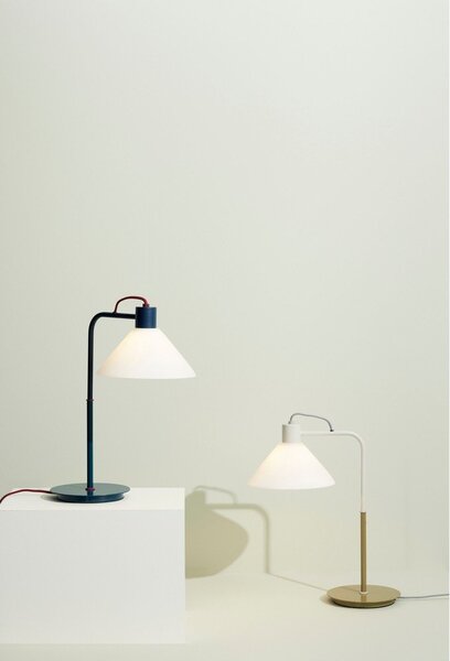 Lampada da tavolo bianca con paralume in vetro (altezza 44 cm) Spot - Hübsch