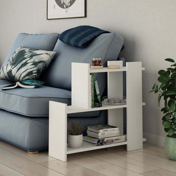 Tavolino da Soggiorno Laterale 77x26x68 cm in MDF Mua Bianco
