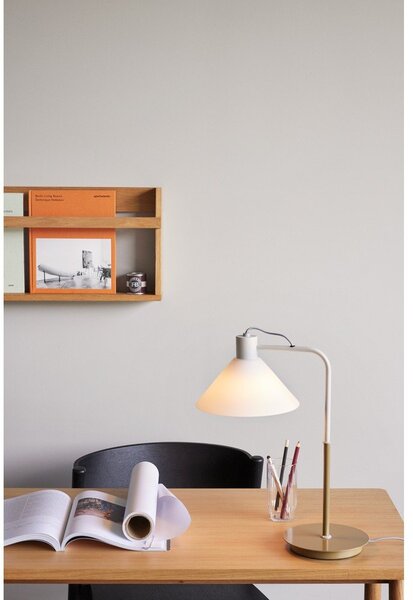 Lampada da tavolo bianca con paralume in vetro (altezza 44 cm) Spot - Hübsch
