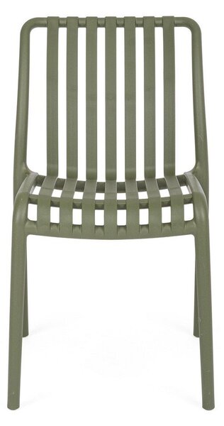 Sedia da esterno verde in plastica Billie – Bizzotto